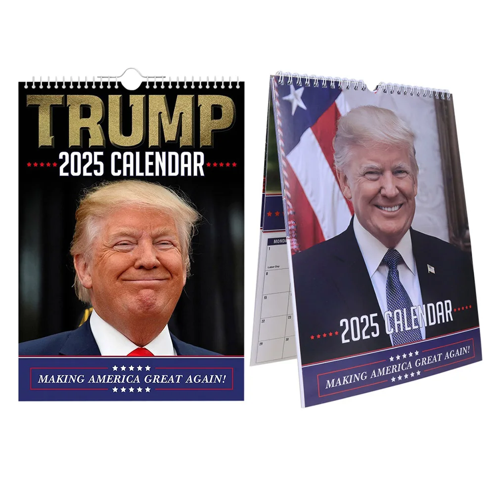 Настенный календарь Trump Calendar 2025 года забавный ежемесячный подвесной для