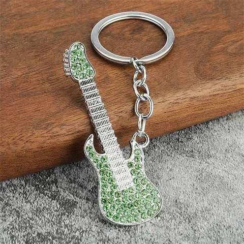 Классический металлический брелок для ключей в виде гитары, креативный кулон в виде музыкального инструмента, украшение для автомобиля, Музыкальный брелок, сувенирные подарки