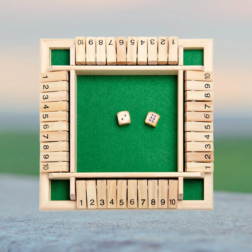 

Game Board Games Wooden Box The Shut Flop Dice Four Sided Toys Digital Family Parent Multiplication Child Table Toy Children S