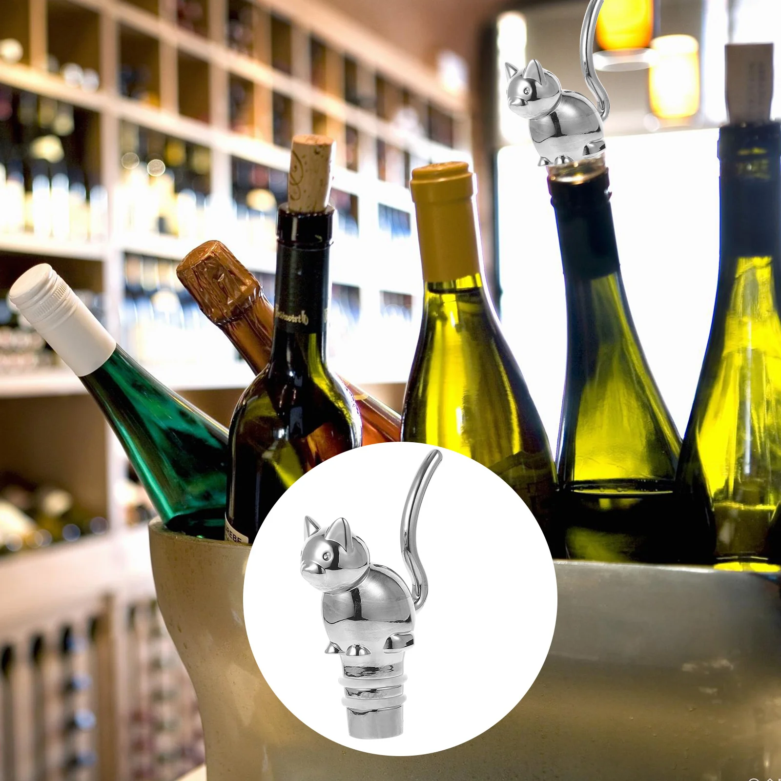 

Bottle Stoppers Stopper Champagne Sealer Vacuum Caps Cat Plug Preserver Decorative Beverage Saver Bottlescute Beer Wedding Metal