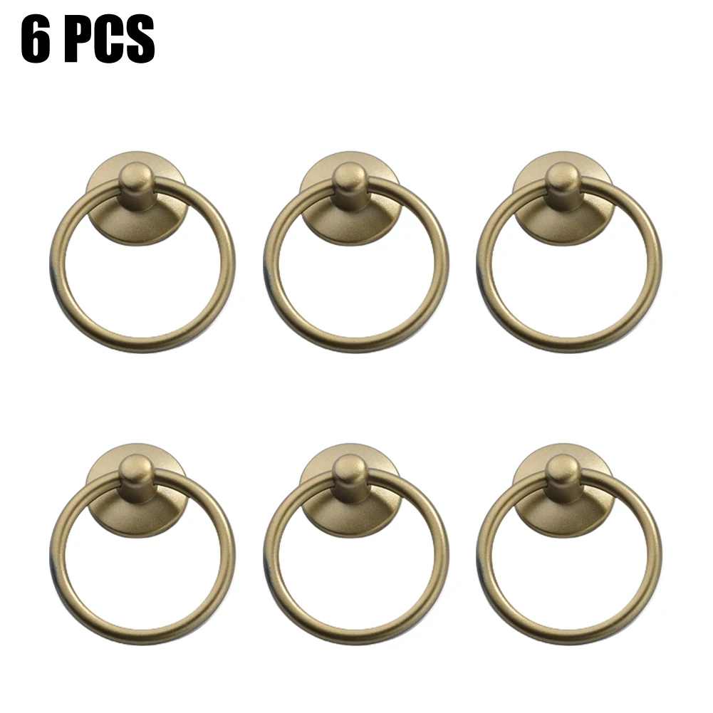 

6pcs Antique Knob Pull Swing Ring Drop Zinc Alloy For Kitchen Cabinet Drawer Cupboard Knob Handle Chest Bookcase