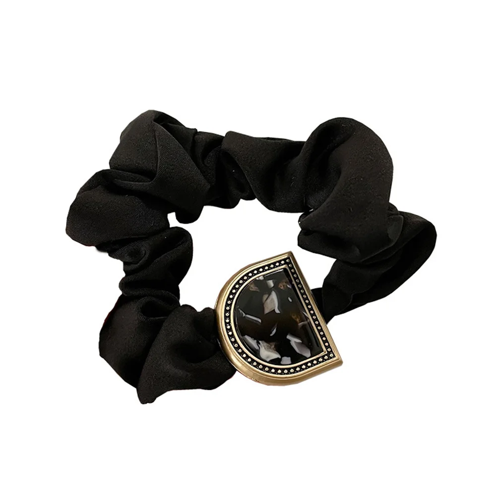 Винтажная однотонная резинка для волос с английской надписью D плиссированные