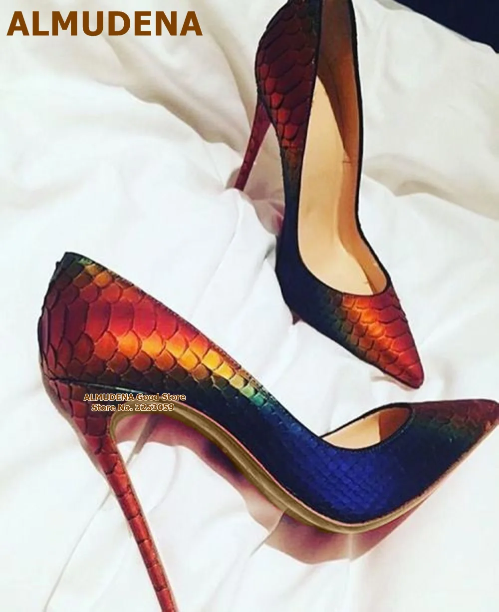 

Туфли-лодочки на высоком каблуке 12 см, с градиентом