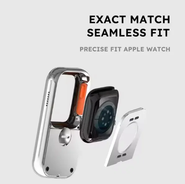 Фото Защитный чехол из алюминиевого сплава для Apple Watch 9 8 7 6 5 4 SE, поддержка Iwatch, расширяет IPod для IWatch 44 мм 45 мм, подарок №3