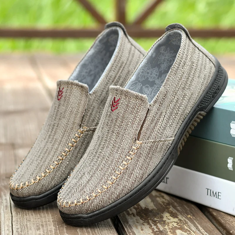 

Кроссовки мужские дышащие на плоской подошве, Нескользящие, модная рабочая обувь, деловые, без застежки, мягкая подошва