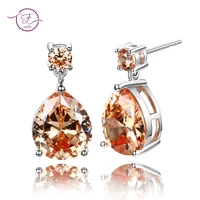 new trendy silver long drop earrings jewelry earrings for women zircon earring with yellow stones fashion jewelry