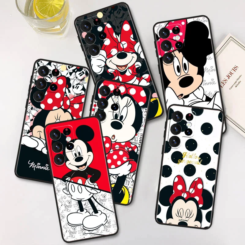 

Red disney mickey cute Phone Case For Samsung Galaxy S23 S22 S21 S20 FE Ultra S10e S10 S9 S8 Plus Lite Black Cover
