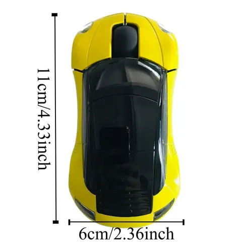 Беспроводная мышь для спортивного автомобиля 2,4 ГГц, USB-прокрутка, 1600 точек на дюйм, беспроводная мышь в форме автомобиля, низкое энергопотребление, удобная для ноутбука/ПК