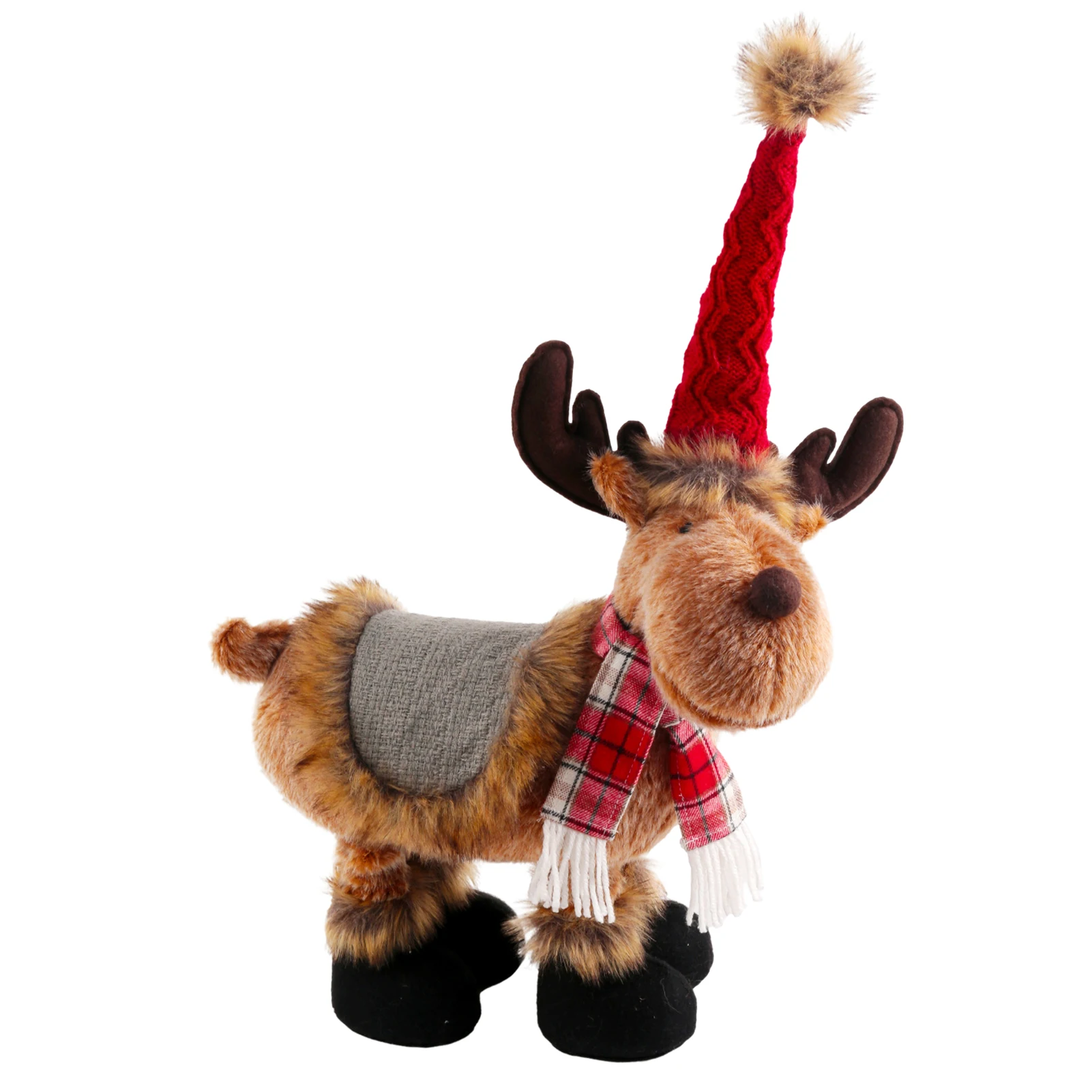 

Christmas Decoration Elk Doll Handmade Plush Deer Toy With Telescoping Legs Cute Deer Dolls For Christmas Table Decorations