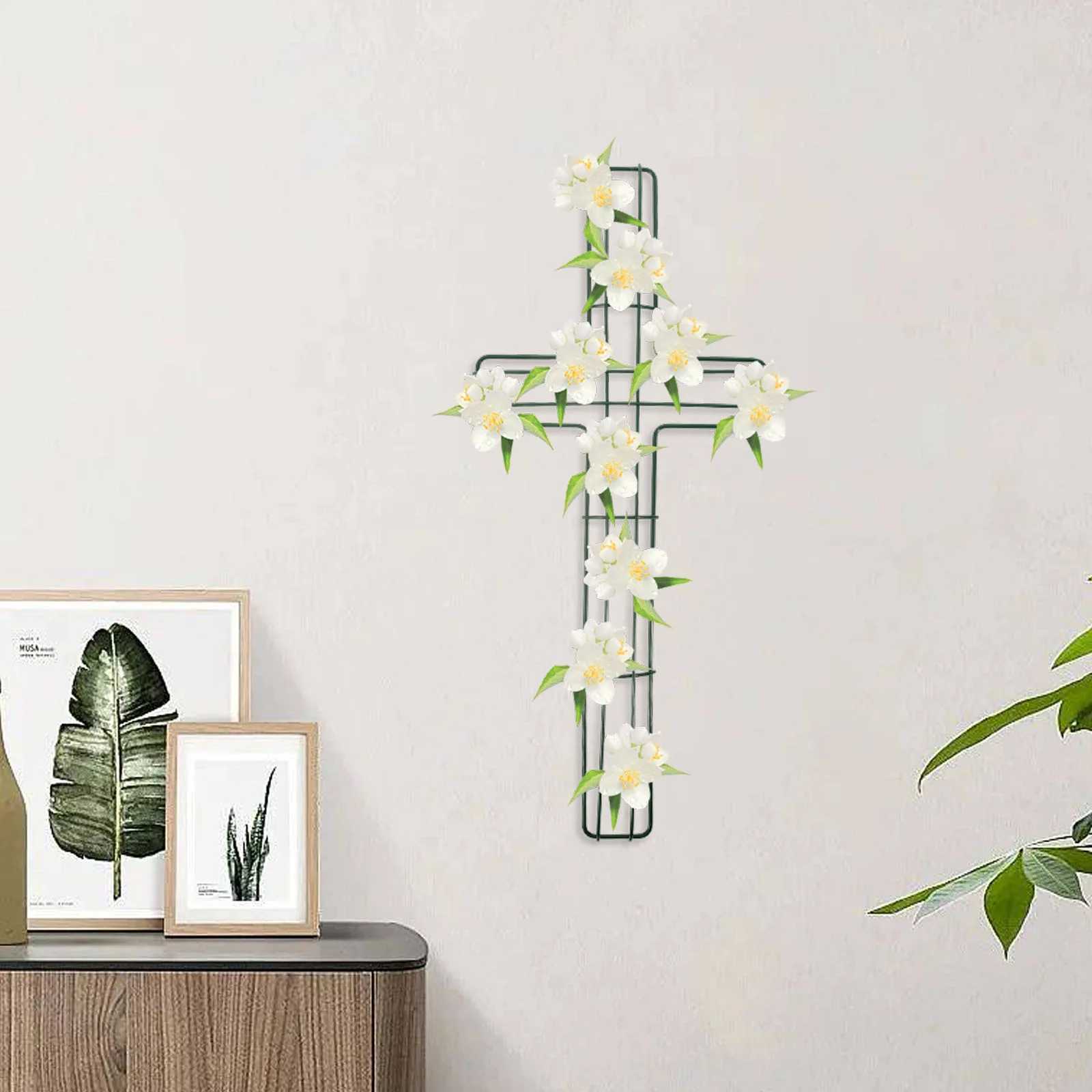 Рамка для венка рождественская гирлянда обруч украшение на стену (зеленый-40*15 см)