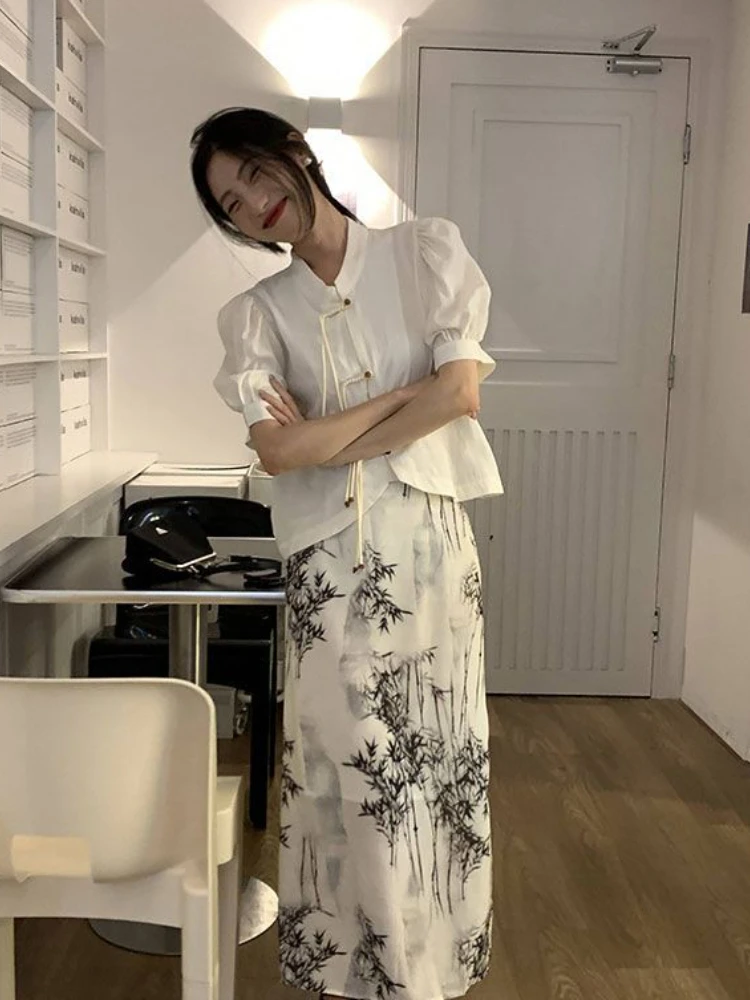 Юбка-миди в китайском стиле