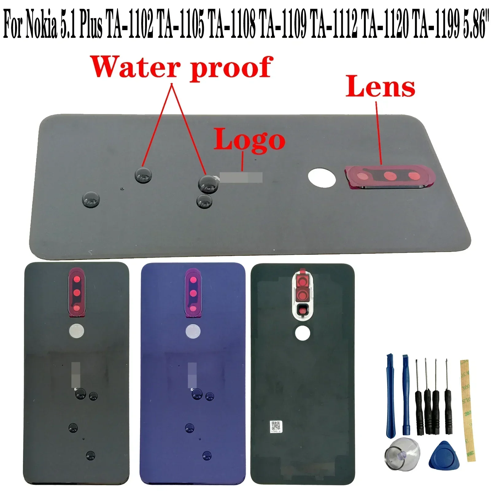 Новый для Nokia 5 1 Plus X5 TA-1102 TA-1105 TA-1108 TA-1109 TA-1112 TA-1120 TA-1199 задняя крышка батарейного