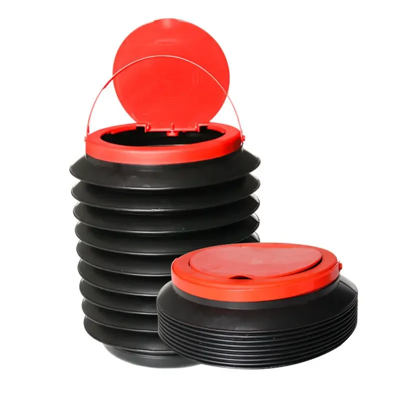 

Складная Автомобильная мусорная корзина 4 л с крышкой, контейнер для мусора, ведро для хранения, органайзер, уличные телескопические мини мусорные корзины