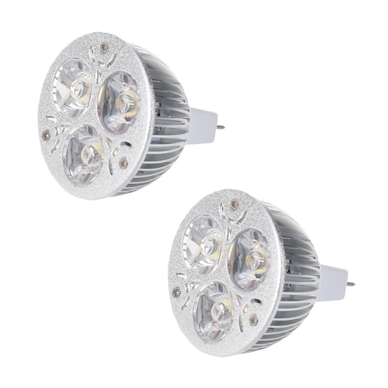 

New 2X 3W 12-24V MR16 Warm White 3 LED Light Spotlight Lamp Bulb Only