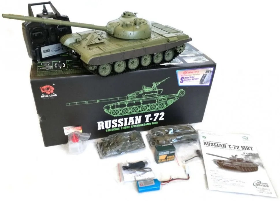 Радиоуправляемый танк Heng Long Russian T 72 PRO 1:16 (ИК+Пневмо) 2.4G 3939 1PRO MS V6.0|Радиоуправляемые