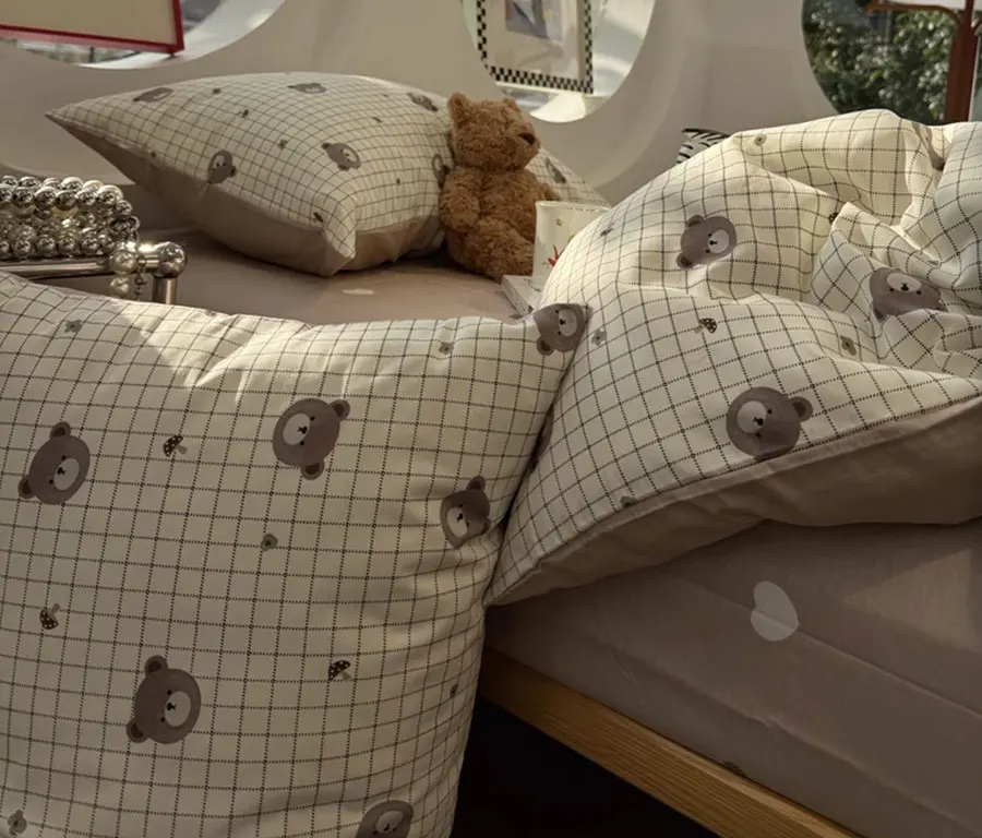 Постельное белье Cartoon Bear Brown Cotton