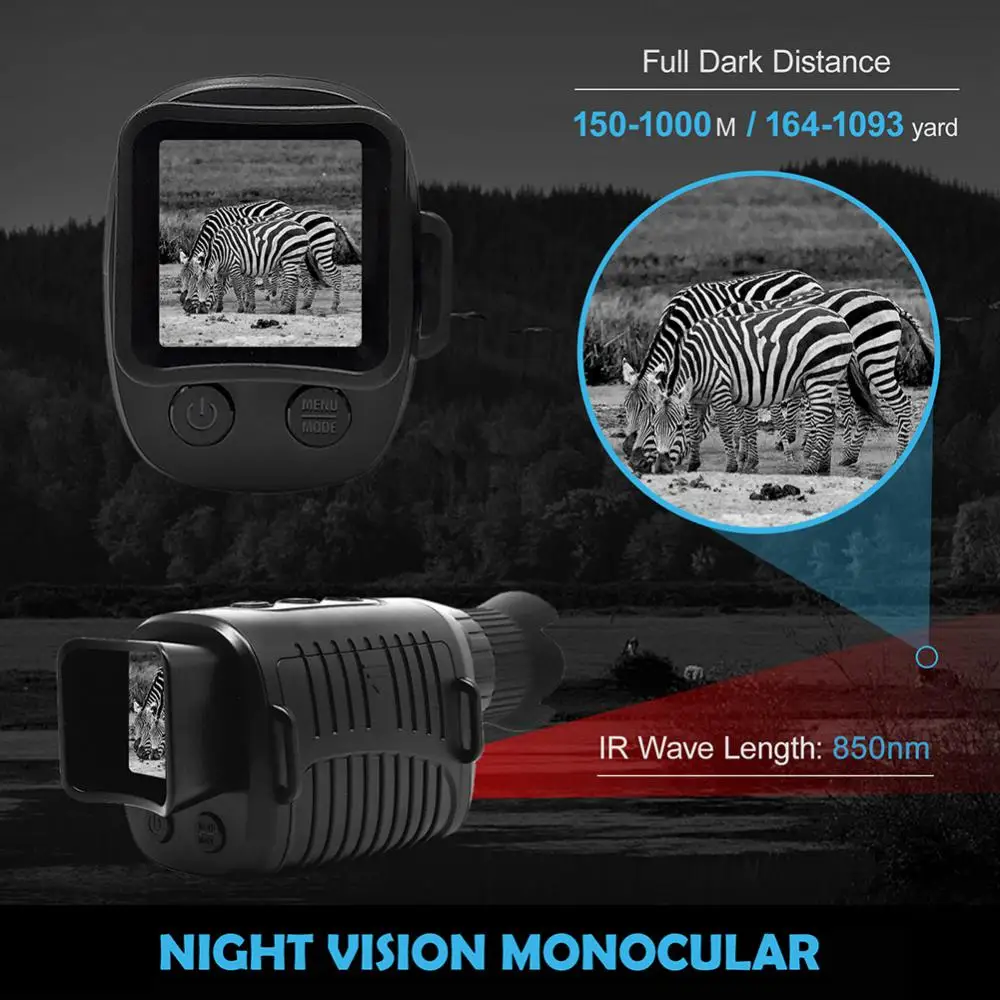 

Монокуляр 1080P Инфракрасный ночной прибор с 5-кратным цифровым зумом охотничий телескоп дневной и ночной режим двойного использования темная уличная камера для путешествий