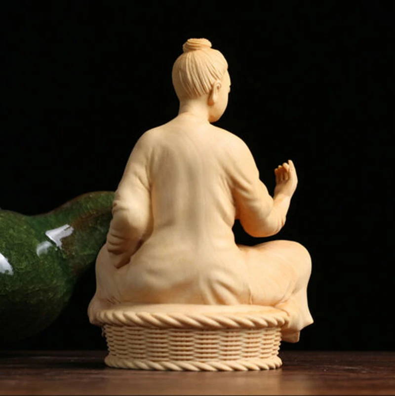 TJ159ca — Резная фигурка резьбы по самшиту: Монах заспокаивающего человека