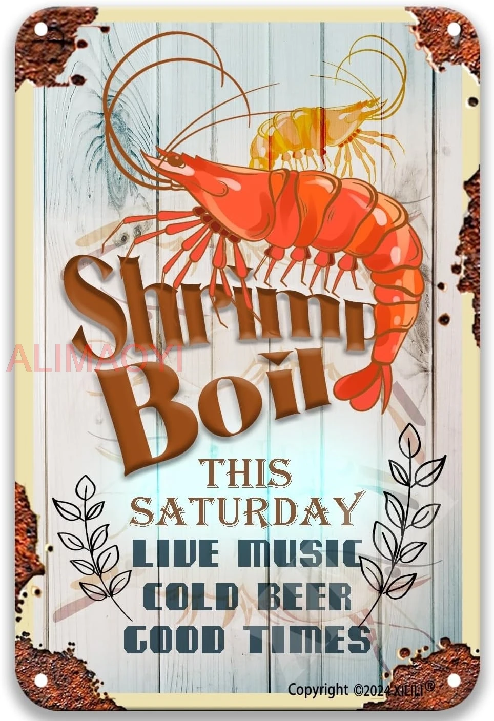 Металлическая вывеска &quotSeafood Shrimp Boil&quot