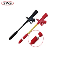 2pcs 10a piercing needle test clips auto repair multimeter test clip break free multimeter testing probe hook with 4mm socket