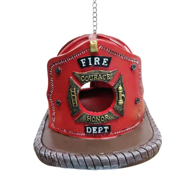 

Firefighter Bird House Garden Decoration Bird House Vintage-Style Firefighter Outdoor Decor Fire Helmets Birdhouse Garden Patio