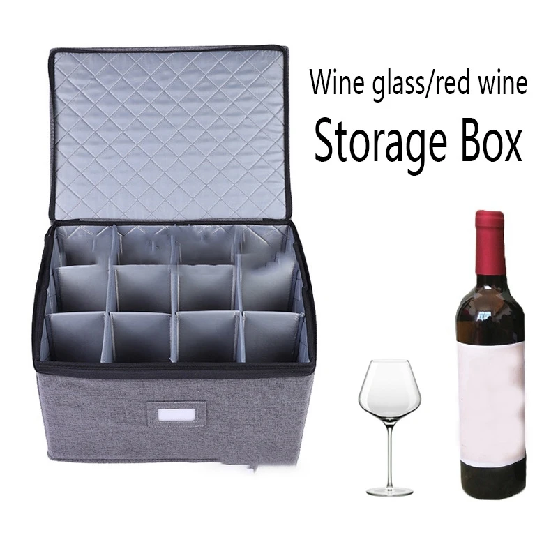 

Wine Glass Storage Holds 12 Wine Glasses or Wine Foldable Storage Box Can Also Be Used for Clothing Storage Organization