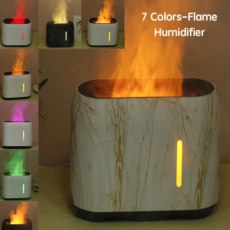 

7 Colors-Flame Humidifier 200ML Essential Oil Aroma Diffuser Home Ultrasonic Air Humidifier Diffuser Essential Room Fragrance