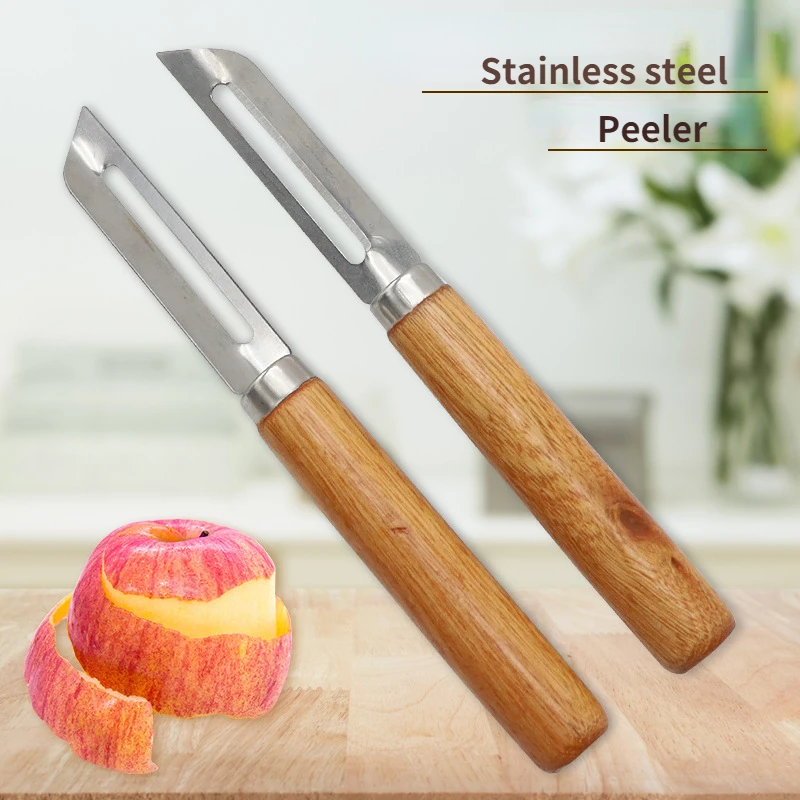 

1 Piece Stainless Steel Wood Handle Peeler Apple Potato Carrot Peeler Tool Kitchen Accessories