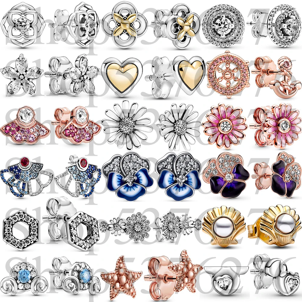 Стерлингового Серебра 925 веер снежинка якорь сердце ромашка цветок трио