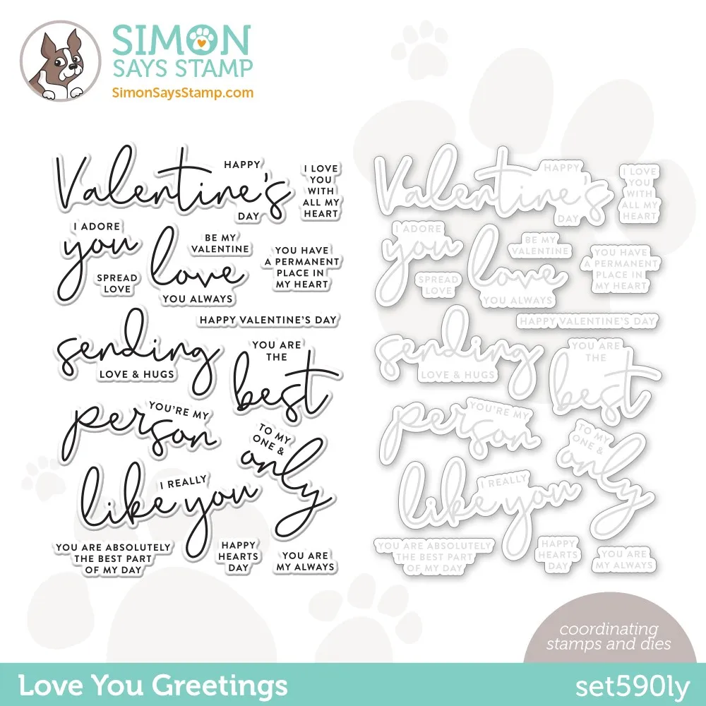 

2023 New Love You Greetings Valentine's Day Clear Stamps Cutting Dies for Scrapbooking Paper Making Frames Card Craft