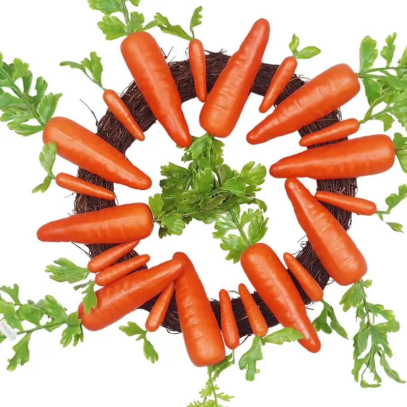 

Easter Decor With Rattan Wreath 45cm/17.7in Wall Decor Garland Classic Spring Decor For Home Full Carrot Rattan Wreath For