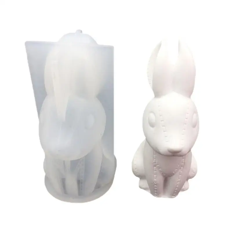

Easter Rabbit Silicone Mold DIY 3D Stitching Animal Model Aromatherapy Plaster Cartoon Easter Fondant Cake Decoration Tool