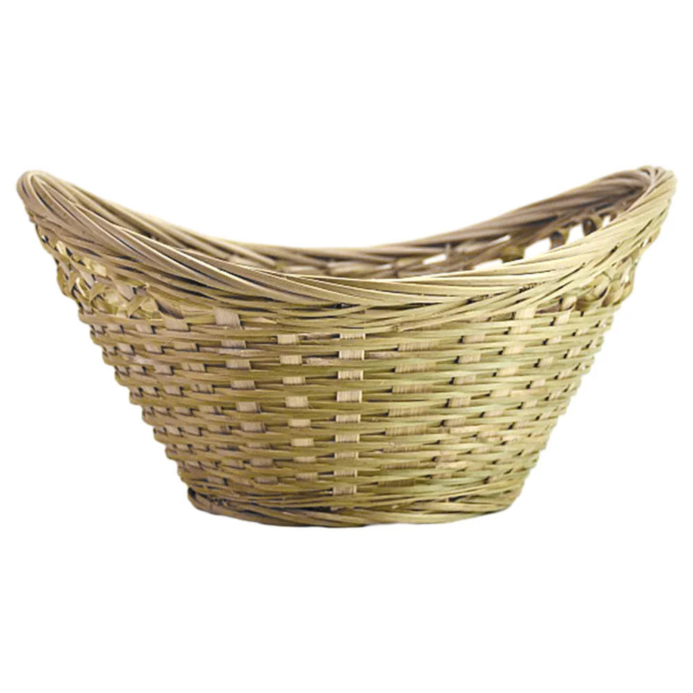 

Oval Bamboo Storage Basket Decorative Baskets Remote Control Holder Household Woven