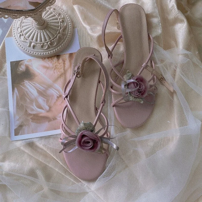 Новинка лета 2022 летние элегантные сандалии из двух частей с котятами и розовым