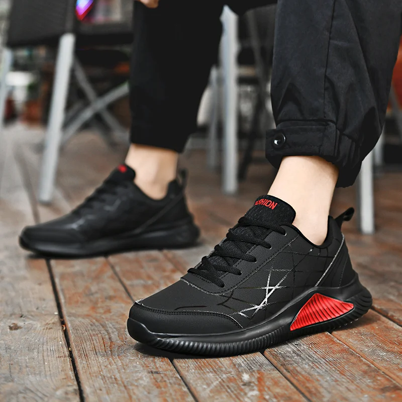 

Man Sport Shoes Snicker Running Sneakers Luxury Jogging Red Sports Shoes Without Lacing Sock Sneakers Anti-Skid Soled Tennis