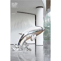 whale art sculpture dolphin animal floor decoration abstract landscape sales department hotel large installation
