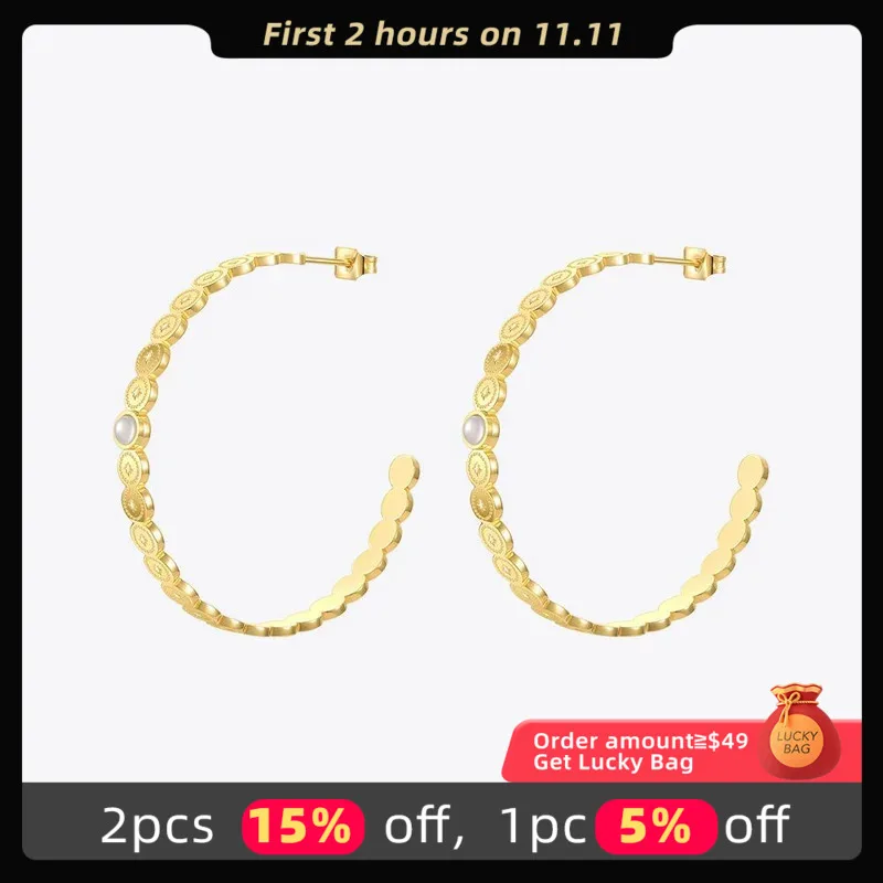 ENFASHION круглые серьги-кольца для женщин серьги из нержавеющей стали 18 К - Цена: 2084