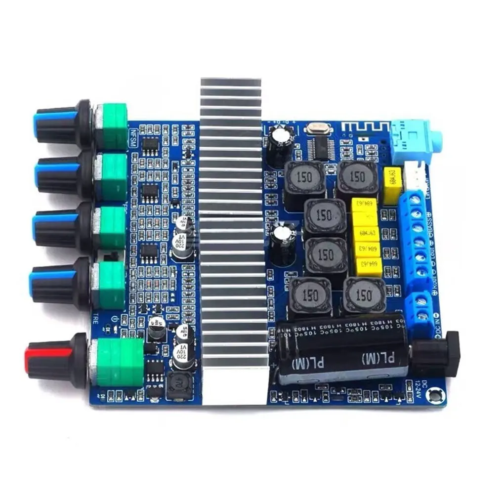 

Bluetooth 5 0 Power Amplifier Digital 2 1 Channel Audio Amplifier Board DC 12-24V Stereo Sound Amp Module