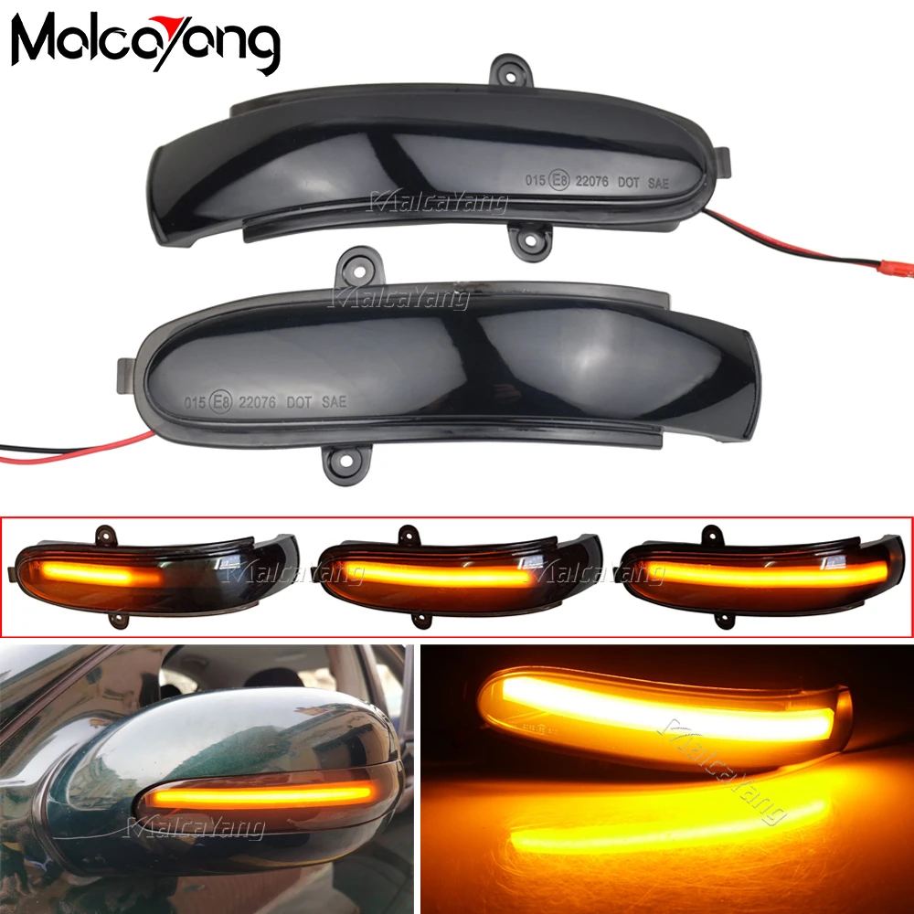 2piece LED Flowing Turn Signal Sequential Side Mirror Indicator Light For Mercedes Benz C Class W211 W203 S203 CL203 2001-2007