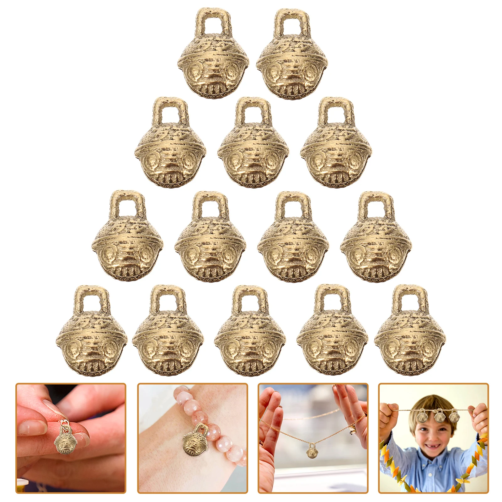 

Bells Bell Charms Making Vintage Copper Craft Jewelry Diy Crafts Jingle Hanging Shui Feng Lucky Decorative Brass Wind Chime Mini