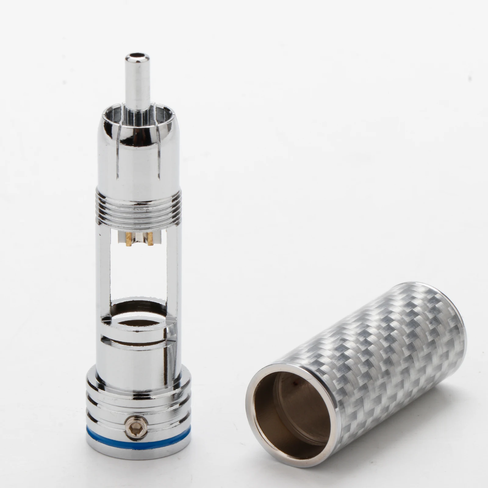 R1720 4 шт. белый углеродное волокно с родиевым покрытием RCA разъем для DIY Hi-Fi