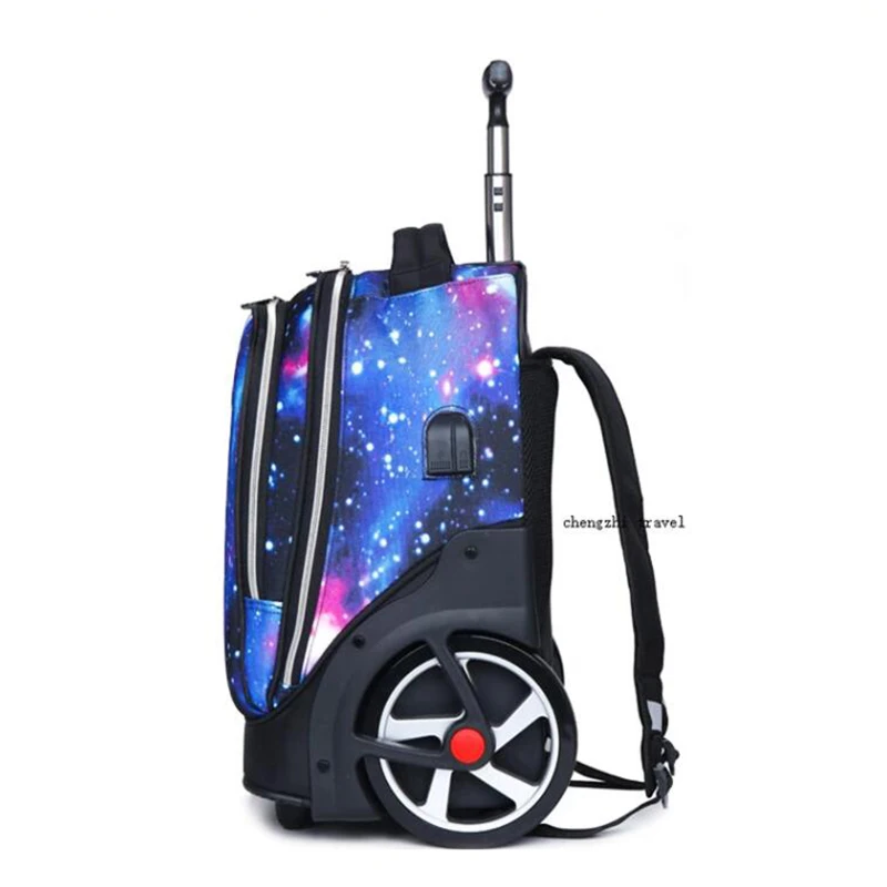 

TRAVEL TALE 20" Inch Carry On Lazy School Rolling Trolly Bag Travel Backpack Luggage With Wheels