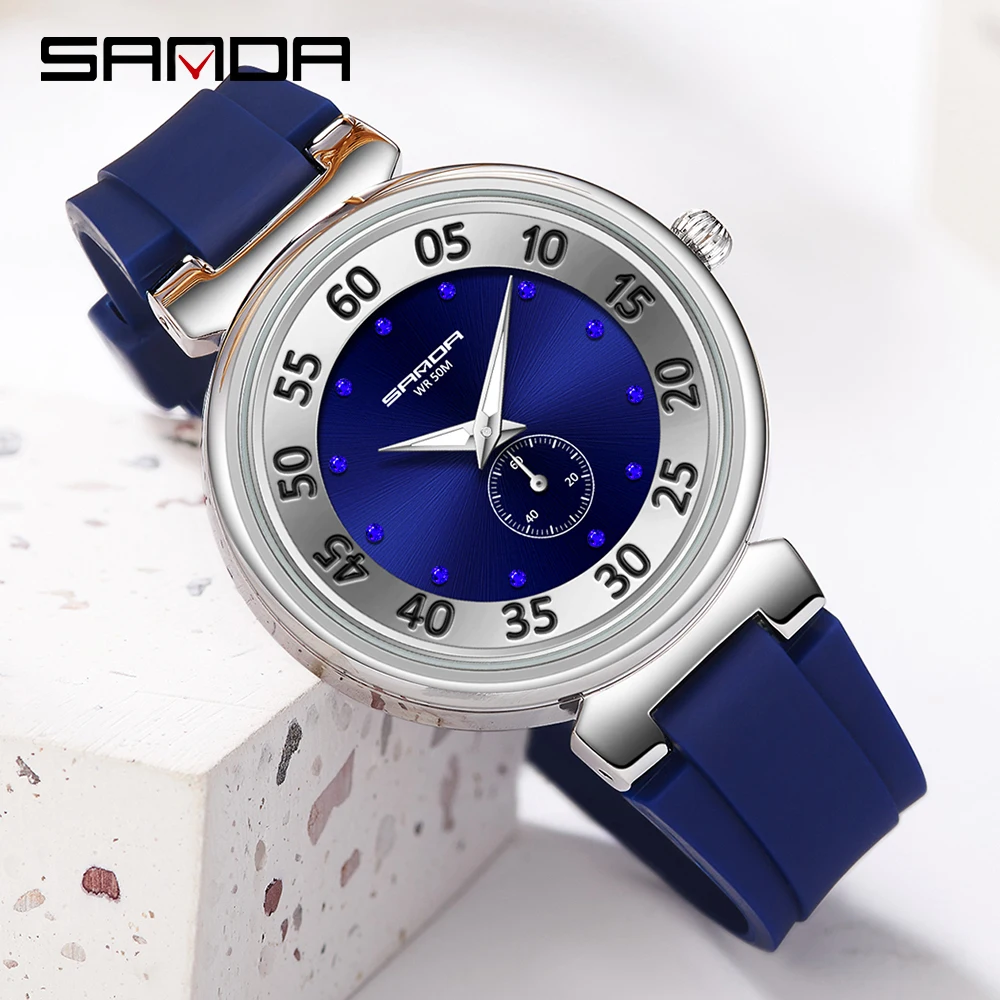 SANDA 2023 New Men Quartz Watch Fashion Casual Mens Clock Chronograph Luminous Finger 50M Waterproof Relogio Masculino 3212