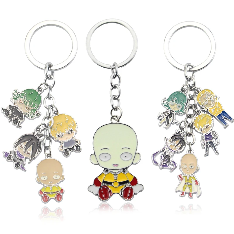 

Anime One Punch Man Keychain Women Cartoon Key Chain Man Cute Key Holder Interest Anime Gift