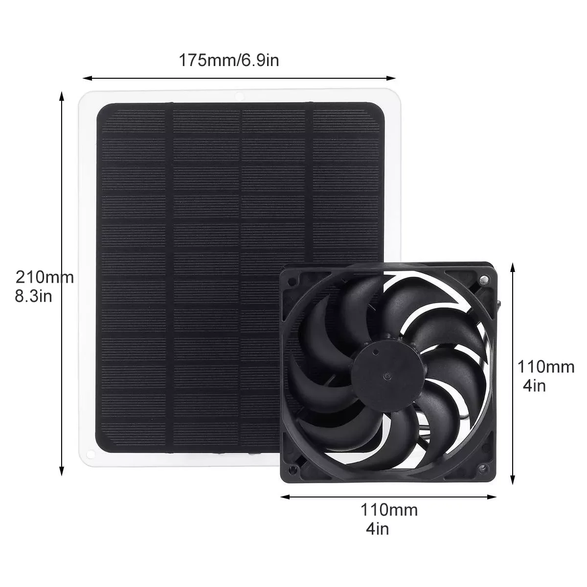 

Вентилятор на солнечной панели, 55 Вт, 12 В, 6 дюймов