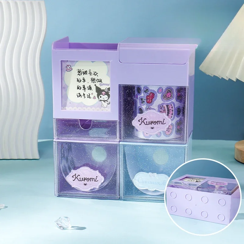 

Новый многофункциональный Настольный ящик для хранения в стиле аниме Sanrio Mymelody Cinnamoroll, милые Мультяшные украшения, канцелярские принадлежности для общежития, домашнего использования