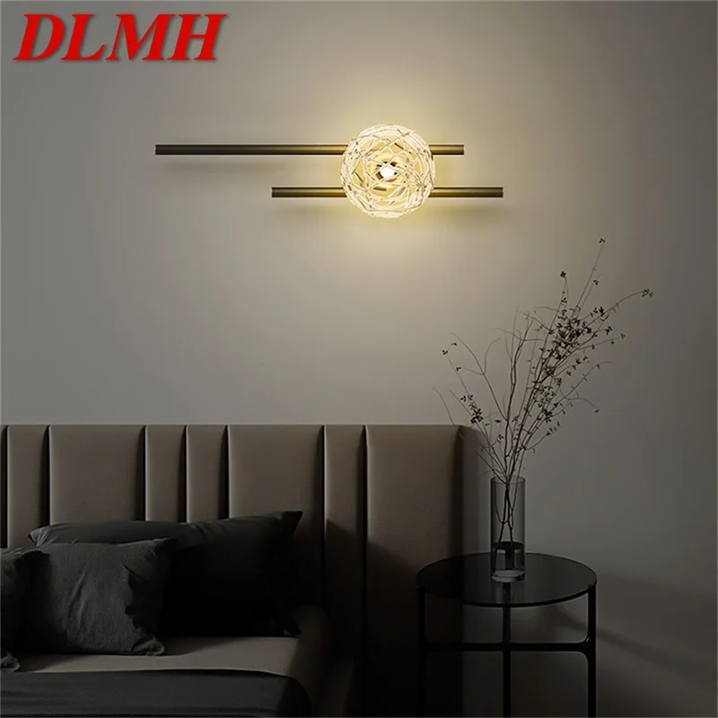 

Современная роскошная настенная лампа DLMH, креативные светодиодные конусы, внутреннее домашнее декоративное освещение, латунные светильни...