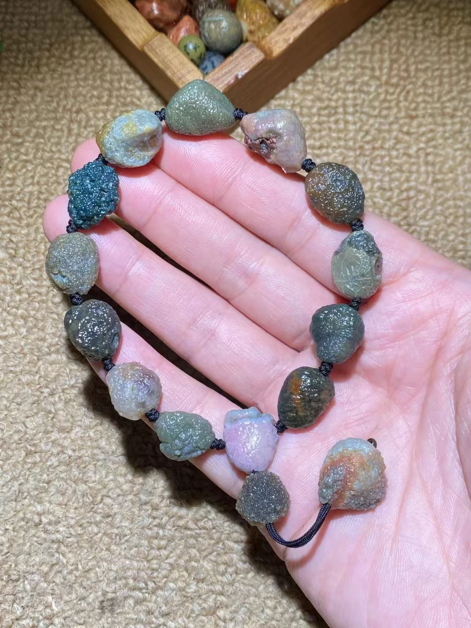 1 шт./Лот Черный Гора Агат шероховатый камень браслет ожерелье коллекционные