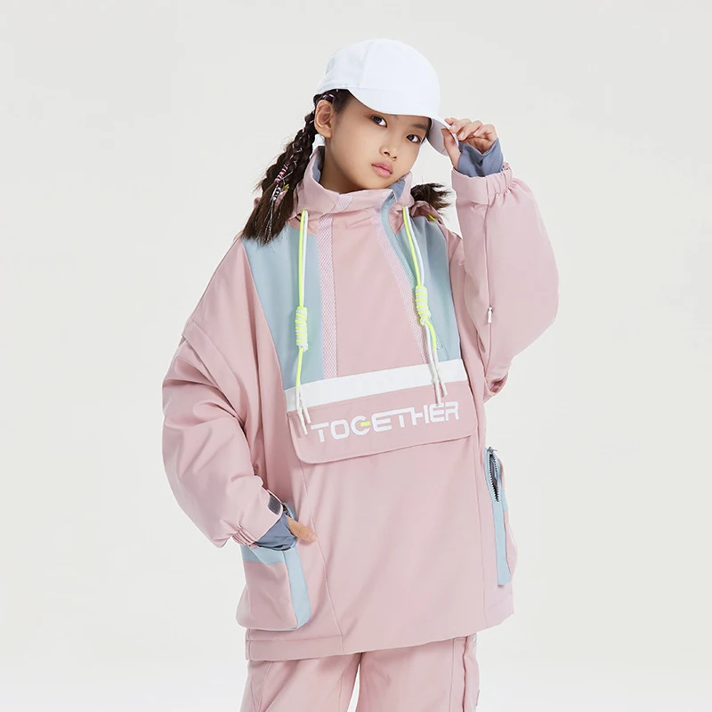 

Children Ski Jacket Girl Waterproof Warm Snow Snowboard Mountain Hooded Skiing Coat Sport Outdoor Kids Winter Windproof Clothes