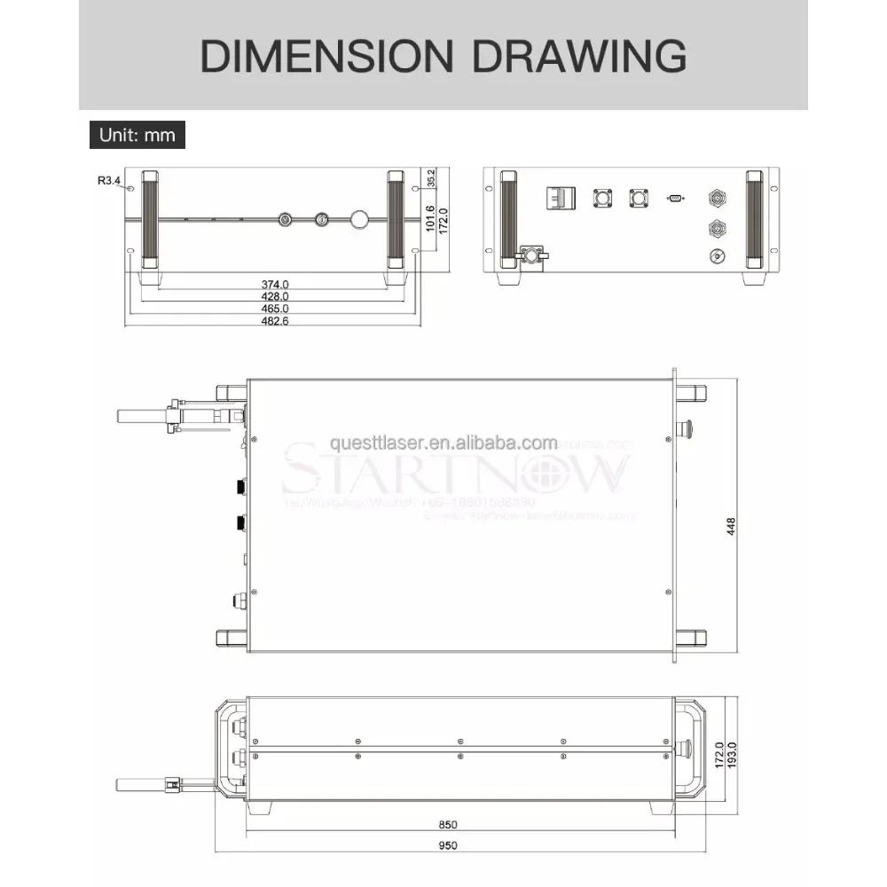 1000 Вт до 3000 максимальный источник волоконного лазера для лазерной резки